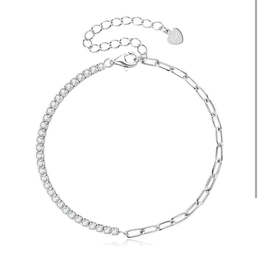 14k Diamond Chain Bracelet Trendy Elegance - Picture 7 of 11